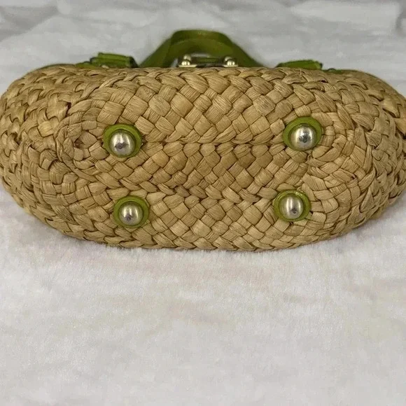 Michael Kors Green and Tan Woven Bag - Picture 6 of 14